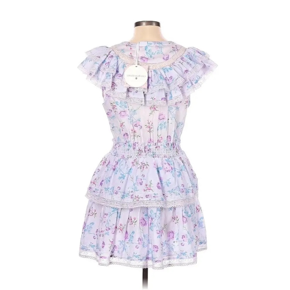 Love Shack Fancy x Target Lou in Purple Floral Double Ruffle Tiered Dress Medium - Picture 9 of 9